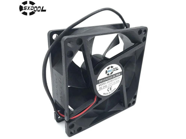 SXD8025B24H Axial Flow Cooling Fan, 80x80x25mm DC 24V 0.20A 2Pin 3800RPM 51CFM Dual Ball Bearing Brushless Replacement Fan for Industrial Chassis...
