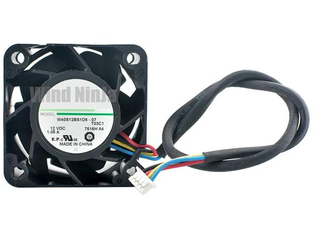 W40S12BS1D507 High Speed Axial Cooling Fan, 40x40x28mm 40mm DC 12V 1.05A 4Pin PWM Brushless Replacement Fan for 1U 2U Server Power Supply...