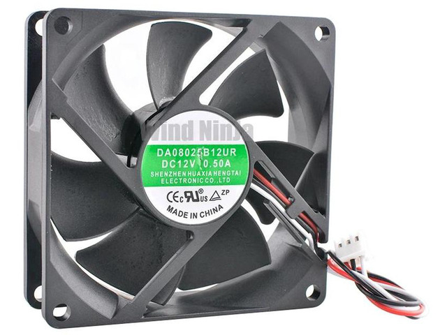 DA08025B12UR Axial Cooling Fan, 80x80x25mm 80mm DC 12V 0.50A 4800RPM 3Pin Dual Ball Bearing Brushless Replacement Fan for Inverter Power Supply...