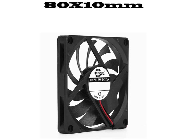8010 Axial Brushless Silent Cooling Fan, 80x80x10mm DC 12V 2Pin Sliding Bearing Replacement Fan for Slim Equipment Housing Compact Industrial...