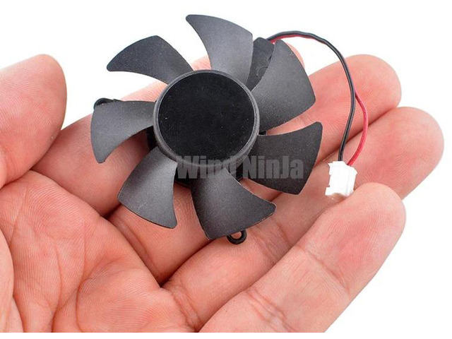 PLD05010S12L Graphics Card Cooling Fan, 47mm Blade Diameter 39mm Hole Spacing DC 12V 0.10A 2Pin Sleeve Bearing Replacement Fan for GT220 GTS210...