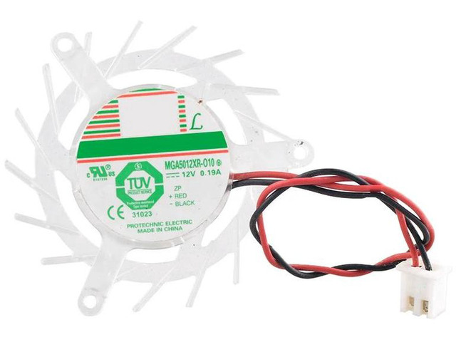 MGA5012XRO10 GPU Cooling Fan, 45mm Blade Diameter 39mm Mounting Hole Spacing DC 12V 0.19A 2Pin Brushless Replacement Fan for 7900 6600GT 8500...