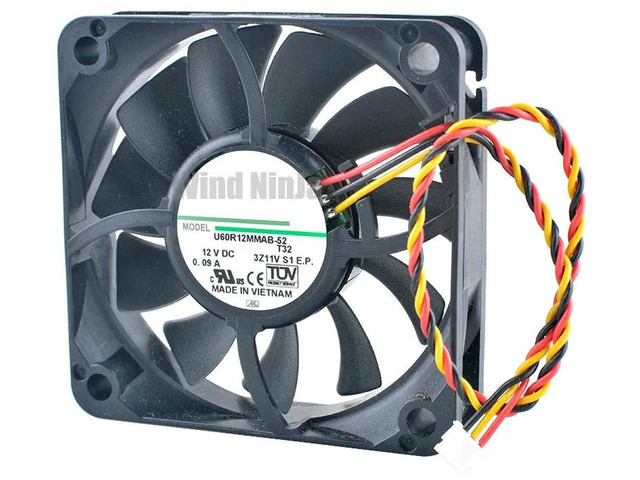 60x60x15mm DC 12V 3Pin Silent Cooling Fan U60R12MMAB52 Mini Axial Fan 60mm 0.09A Replacement Fan for Projector Chassis, CPU, Small Cabinet, DIY...