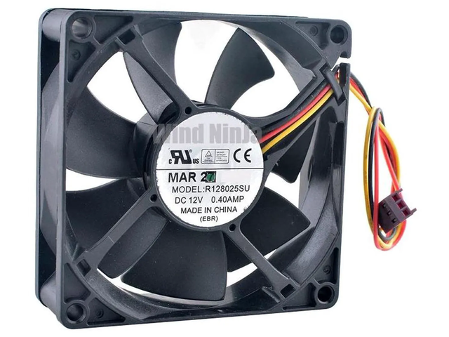 R128025SU 8025 80x80x25mm DC 12V 0.40A HighSpeed 3Pin Hydraulic Bearing Axial Cooling Fan 80mm Brushless Replacement Fan for Chassis, CPU, Computer...