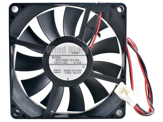 08015SS12JBA 8015 80x80x15mm DC 12V 0.10A DualWire Brushless Cooling Fan 80mm Replacement Fan for Refrigerator Motor, Freezer, Compact Household...