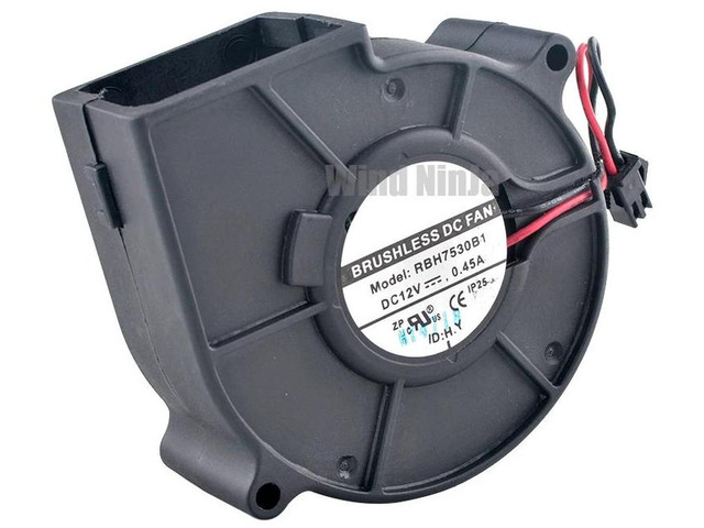 RBH7530B1 7530 75mm 75x75x30mm DC 12V 0.45A Dual Ball Bearing Centrifugal Blower Cooling Fan 2Pin Brushless Replacement Fan for Video Recorder,...