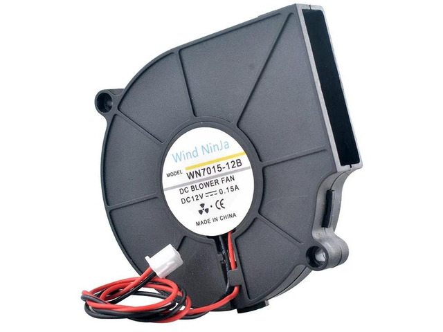 WN701512B 7515 75x75x15mm DC 12V 0.15A 3500RPM Dual Ball Bearing Centrifugal Blower Cooling Fan 75mm 2Pin Brushless Replacement Fan for Printer,...