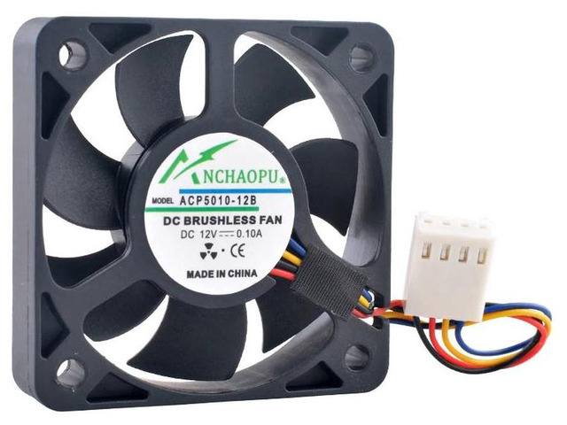 ACP501012B 5010 50x50x10mm DC 12V 0.1A 8000RPM Dual Ball Bearing PWM Cooling Fan 50mm Brushless Replacement Fan for Industrial Embedded Chassis,...