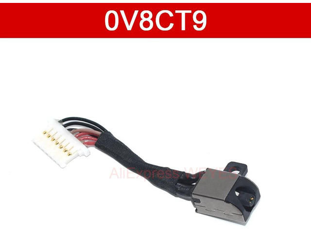 Laptop DC Power Jack Cable V8CT9 0V8CT9 CN0V8CT9 0TV8K5 for Dell Inspiron 5370 5471 Notebook, DCIN Charging Port Harness Repair Replacement Spare Part
