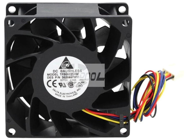 80x80x38mm HighSpeed PWM Axial Fan TFB0812UHE, DC 12V 2.34A 80mm Replacement Cooling Fan, HeavyDuty High Airflow Fan for Server Inverter Industrial...