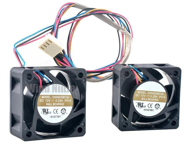 DS04020B12U 4020 Dual Ball Bearing Cooling Fan, 40x40x20mm 4cm DC 12V 0.25A 4Pin PWM Axial Fan, Replacement Cooling Fan for CPU Computer Chassis...