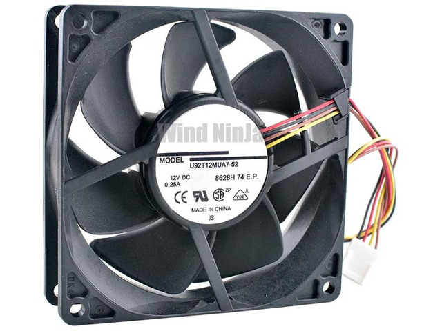 U92T12MUA752 92x92x25mm 92mm Silent PWM Cooling Fan, DC 12V 0.25A 4Pin Replacement Fan, Quiet Ventilation Fan for Computer Chassis and CPU Heat...