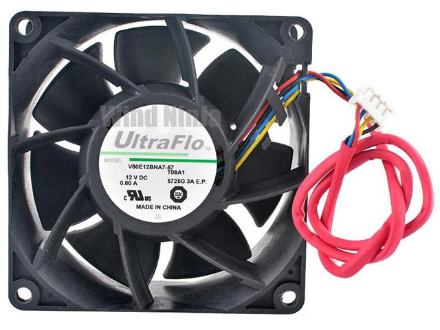 V80E12BHA757 80x80x38mm DC 12V 0.80A 4Pin Axial Cooling Fan, 80mm High Airflow Brushless Replacement Fan for Server Power Supply, Industrial...