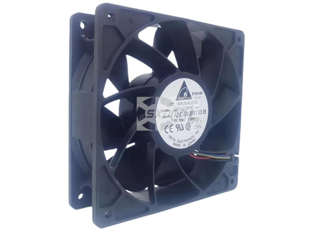 120x120x38mm 120mm HighSpeed Axial Cooling Fan for QFR1212EHE, 12CM DC 12V 1.5A 4000RPM 4Pin PWM Replacement Fan for Server Cabinet, Industrial...