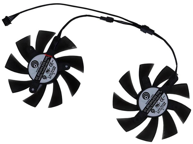 2UnitsSet GPU Cooling Fan PLA09215B12H, VGA Graphics Card Replacement Cooler Fan for RX 580 8GB 2048SP GDDR5 256Bit Video Card, DC12V 4Pin PWM...