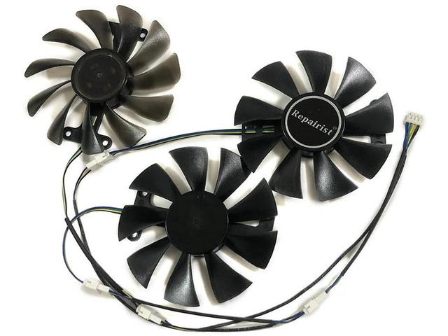 3Pcs GPU Graphics Card Cooling Fan Set GAA8S2U GA91S2H, Video Card Cooler Replacement Fans for RX 5700XT RX 580 8G D5 Game ACE PA, 4-Pin PWM Gaming...