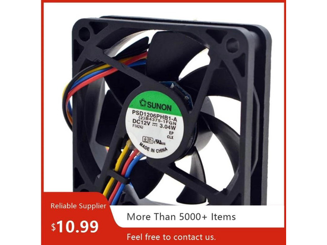 PSD1206PHB1-A 60x60x15mm DC 12V 0.25A Dual Ball Bearing Cooling Fan, 60mm Brushless Axial Fan Replacement for Industrial Server, Electronic Cabinet...