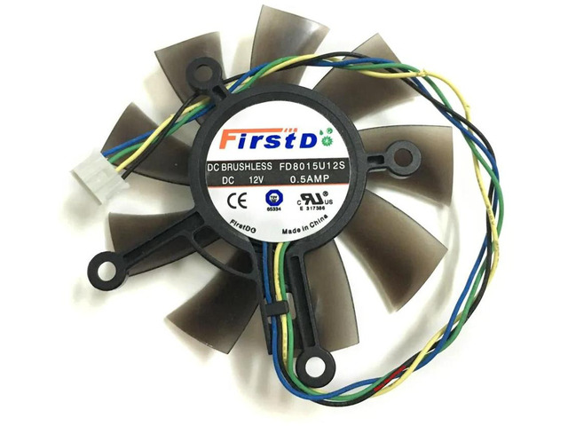 FD8015U12S GPU Cooler, 75mm Fan DC12V 0.5A Graphics Card Cooling Fan, Replacement VGA Fan Suitable for EAH5830, 8600, 9800, GTS450, GTS460, HD7850,...