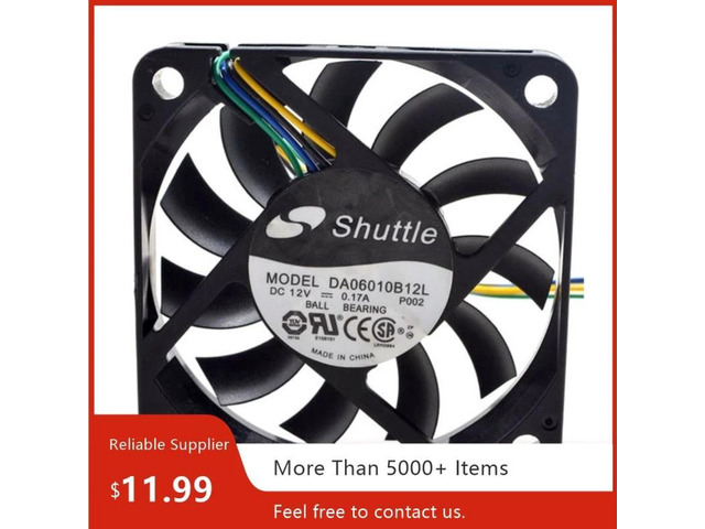 DA06010B12L 6010 Ultra-Thin Axial Cooling Fan 60x60x10mm DC12V 0.17A 4-Wire PWM Dual Ball Bearing High Airflow Replacement Fan for Industrial...