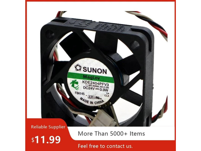 KDE2404PFV3 Industrial Cooling Fan 40x40x10mm DC 24V 0.04A Dual Ball Bearing Brushless Axial Fan Replacement Compatible with Frequency Converters,...