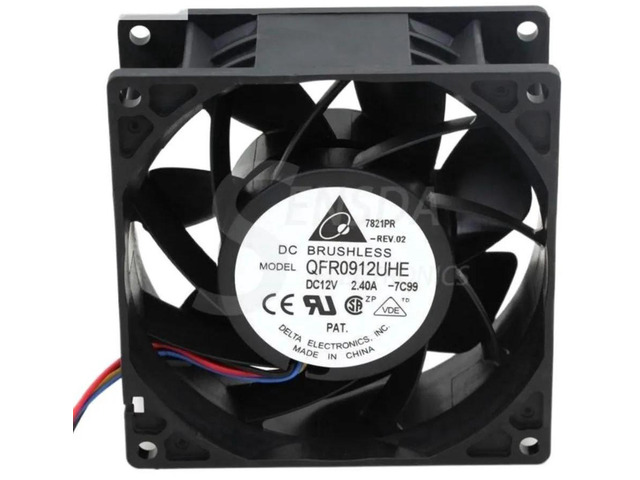 90mm 9238 High Speed Axial Cooling Fan QFR0912UHE, DC12V 2.40A 4-Pin PWM Server Inverter Heatsink Fan, 9cm Industrial Replacement Fan for Server...