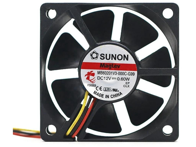 60mm Silent Axial Chassis Cooling Fan MB60201V3-000C-G99, 60x60x20mm DC12V 3-Pin Case Fan, 16.5CFM Airflow 23dBA Low Noise Replacement Fan for...