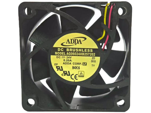 AG06024XB257202 6025 Industrial Cooling Fan 60x60x25mm DC24V, 3-Wire Fan with Alarm & Fault Detection Function, Axial Replacement Fan for...