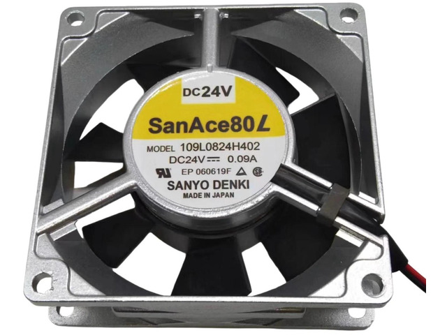 109L0824H402 8025 Aluminum Frame Cooling Fan 80x80x25mm DC24V 0.09A, 3000RPM 37.4CFM Dual Ball Bearing Axial Fan, Industrial Replacement Fan for...