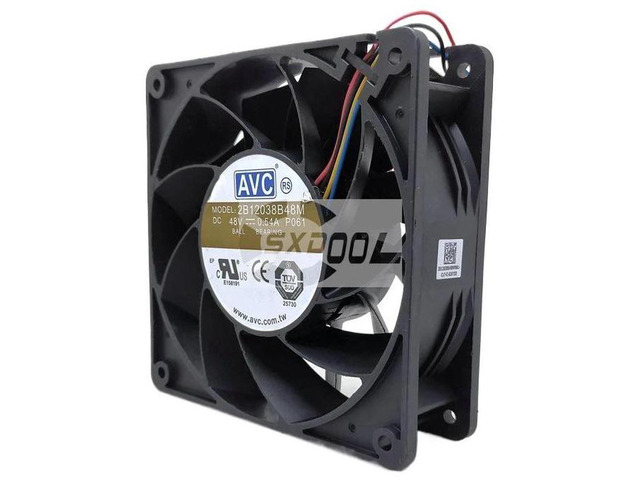 2B12038B48M 12038 Industrial Cooling Fan 120x120x38mm 120mm DC48V 0.54A, 4-Wire PWM Axial Fan, High Airflow Replacement Fan for Server Cabinets and...