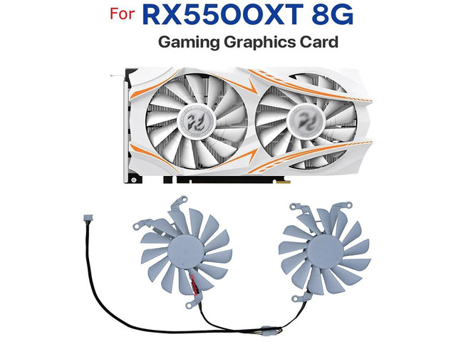 T129215SU GPU Graphics Card Cooling Fan 2 Units/Set, Replacement VGA Cooler Fan Compatible with RX 5500XT 8G Video Card, High Airflow GPU Fan for...