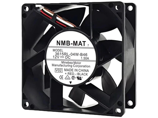 3615RL-04W-B46 Waterproof Axial Cooling Fan, 92mm x 38mm 9cm Fan, DC 12V 1.50A, Long-Life Brushless Motor, Replacement Fan for Inverter, Industrial...