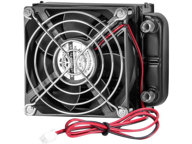 80mm DIY Liquid Cooler, Black Aluminum Heat Exchanger Radiator with 80mm DC12V Cooling Fan, High Efficiency Liquid Cooling Assembly for PC CPU, VGA...