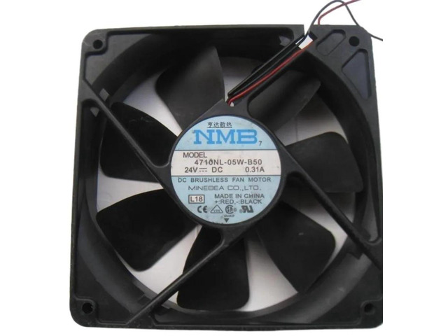 Replacement 12025 Cooling Fan 4710NL-05W-B50, 120x120x25mm 12cm DC 24V 0.31A / 0.20A 2 Wire Square Fan for Server, Inverter, Industrial Cabinet...