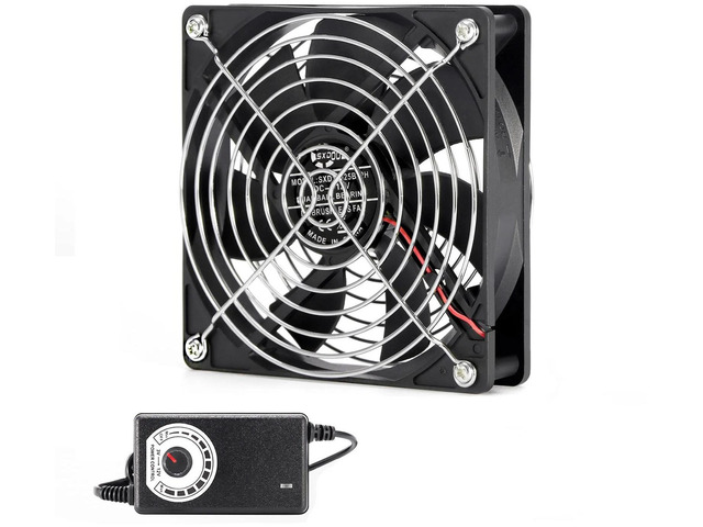 120mm 12cm High Speed High Airflow AC Cooling Fan, 110V / 220V Mining Rig Fan with Speed Controller, for BTC LTC Mining Workstation, GPU Bracket,...