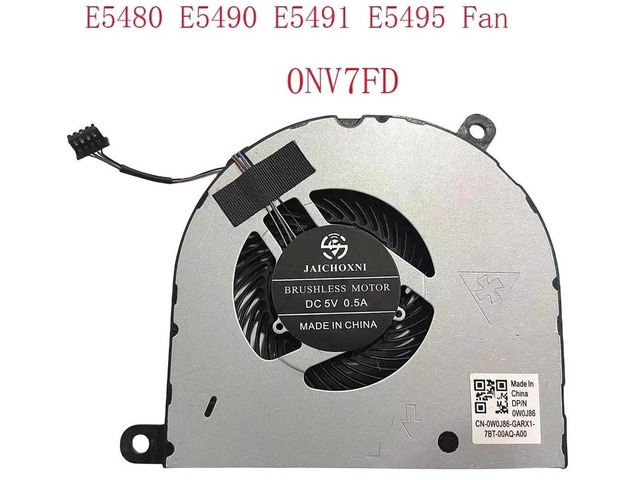 Replacement Laptop CPU Cooling Fan PN 0NV7FD, DC5V 4Pin PWM Blower Fan for Dell Latitude E5480, E5490, E5491, E5495 Notebook CPU Heat Dissipation