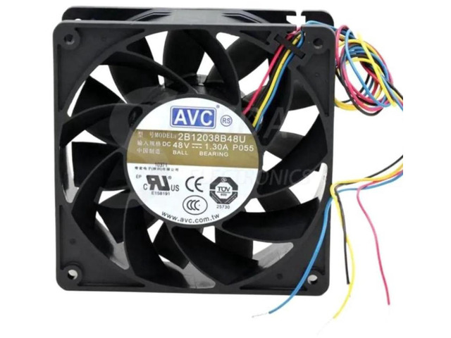 2B12038B48U-P055 Axial Cooling Fan, DC48V 1.3A 12038 120mm 12cm 4-Wire PWM Replacement Fan, High Speed Server Inverter Heatsink Cooling Fan for...