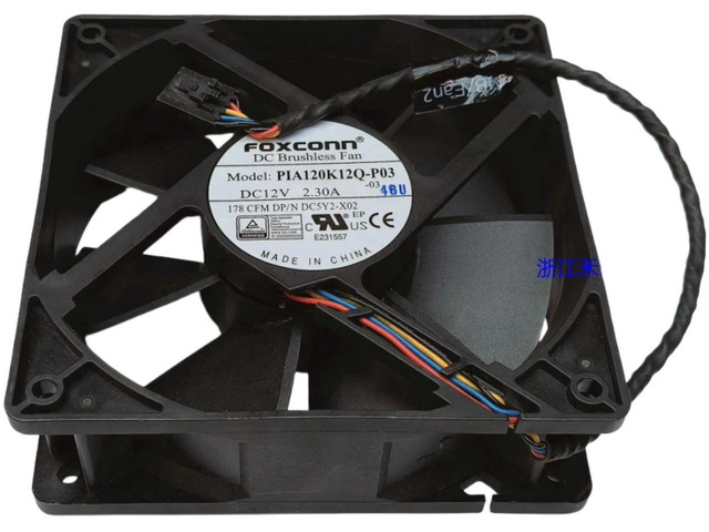 PIA120K12Q 12038 12CM High Speed Axial Cooling Fan, DC12V 2.3A 178CFM Dual Ball Bearing 4-Pin PWM Replacement Fan, High Airflow Industrial Cooler...