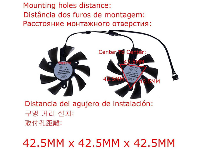 FL8015 12VB GPU Cooling Fan Set 2pcs, DC12V 4Pin PWM VGA Cooler, Replacement Graphics Card Fan for 51RISC RX580 8G GAMING & RX580 DE 8GB 2048SP,...