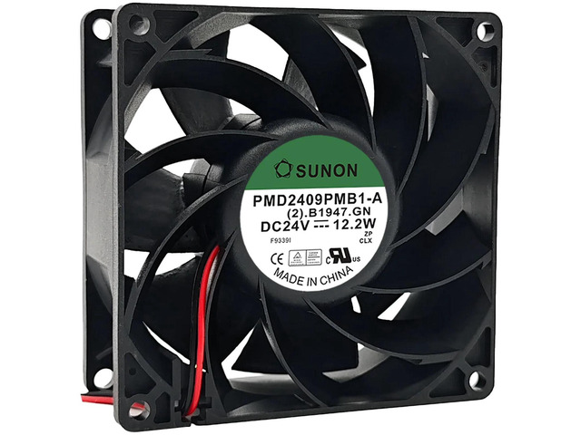 PMD2409PMB1-A 9238 DC24V Cooling Fan, 92x92x38mm Dual Ball Bearing 4900RPM 12.2W 120CFM 2-Pole Original Version, High Airflow Axial Fan for Server,...