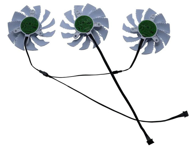 3pcs T128015SU GPU Cooling Fan Set, DC12V 4-Pin PWM VGA Cooler, Replacement Graphics Card Fan for GeForce RTX3070 & RTX3070Ti VISION OC 8G White...