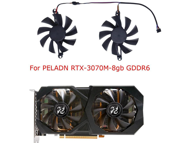 2Pcs/Set XY-D09015B GPU Cooling Fan, Replacement VGA Graphics Card Cooler for RTX 3070M 8GB GDDR6 Video Card, High Airflow Quiet GPU Cooler...