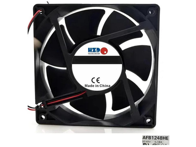 AFB1248HE-R00 Axial Cooling Fan, 12038 12CM DC 48V 0.18A 2-Wire Fan 120x120x38mm, High Airflow Inverter Replacement Cooler for Industrial Cabinet,...