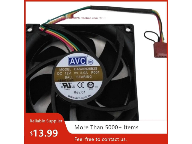 92mm x 25mm DC12V 2.0A 4-Wire PWM Server Cooling Fan DASA0925B2S, 6500RPM High Speed Axial Fan Replacement for ML350 G6 Server Internal Heat...