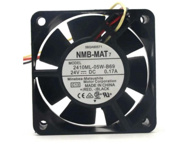 60x60x25mm 6025 Axial Cooling Fan 2410ML-05W-B69, DC24V 0.17A Ball Bearing Replacement Fan, 60mm Chassis Heatsink Fan for Frequency Converters,...