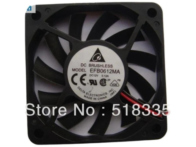 60x60x10mm 6010 Axial Cooling Fan EFB0612MA, DC12V 0.12A 6CM 60MM Dual Ball Bearing Replacement Fan, Compact Slim Fan for Small Chassis, Power...