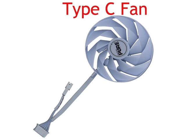 Single Graphics Card Cooling Fan FD10015M12D (Fan C), Replacement VGA Cooler for Sapphire PURE RX 7700 XT 12G, PURE RX 7800 XT 16GB, PULSE RX 7900...