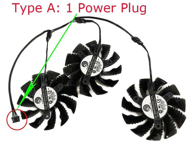 1 Set Type A GPU Cooling Fan PLA09215S12H, 82mm Replacement VGA Cooler for GV-N3070OC RTX3070 RTX3070 OC Rev.2.0 Desktop Graphics Card Heat...