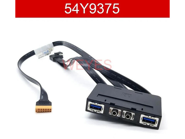 PCIe to USB 3.0 Front Panel Cable Adapter 54Y9374, 54Y9910, 04X2744, 54Y9375, with HD Audio I/O for Lenovo ThinkCentre Desktop Front I/O Replacement