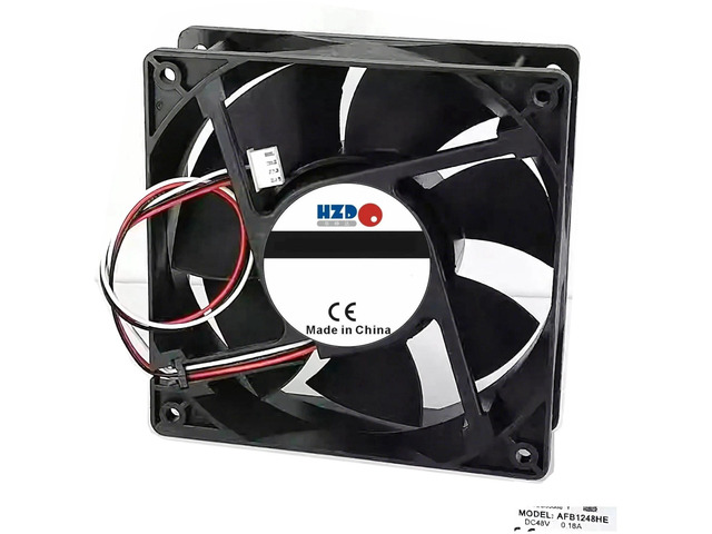 120x38mm 12038 Axial Cooling Fan AFB1248HE-R00, DC48V 0.18A 12CM 3-Wire Replacement Fan for Inverters, Industrial Cabinets Heat Dissipation