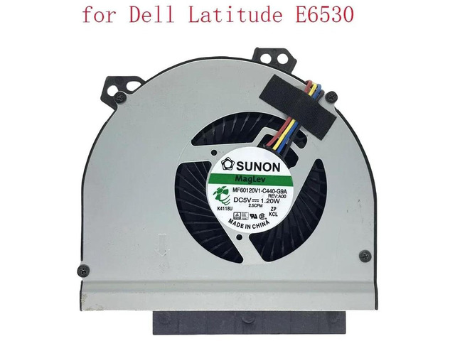 Laptop CPU Cooling Fan Replacement for Dell Latitude E6530, Part Number MF60120V1-C440-G9A DP/N 02MK5J, 4-Pin Connector Notebook CPU Cooler Repair...